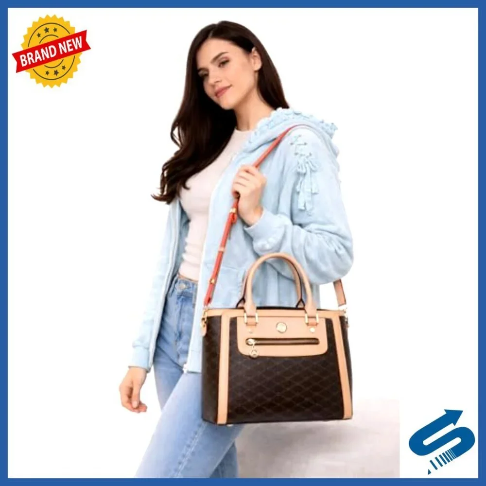 Genuine Leather Satchel Bag, Structured Top Handle Crossbody Purse